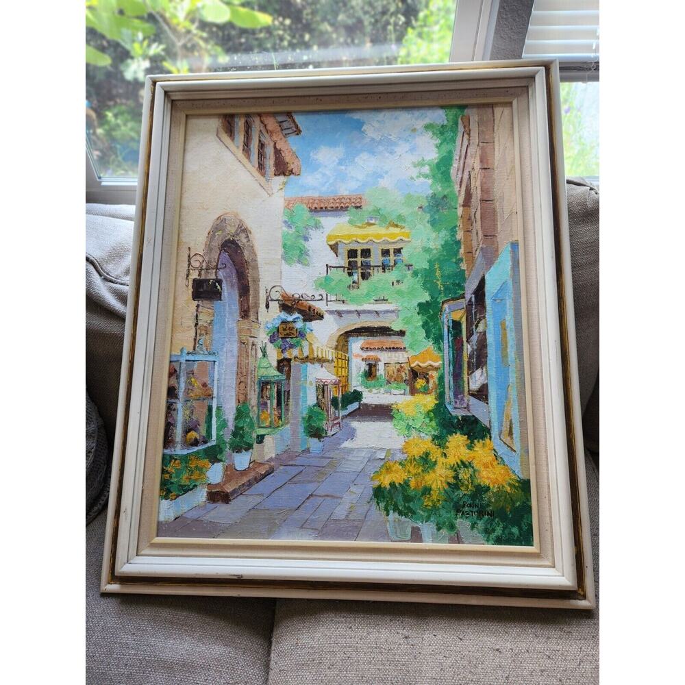 Ronni Pastorini Large Original Painting On Canvas Cityscape Signed Framed Art
